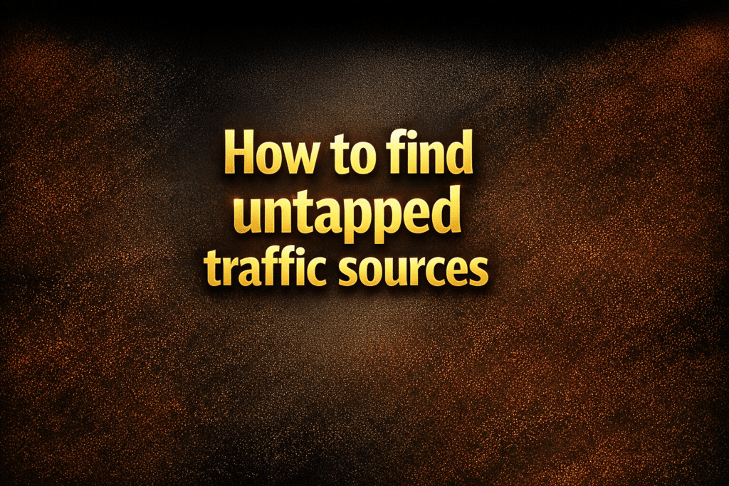 How to find untapped traffic sources