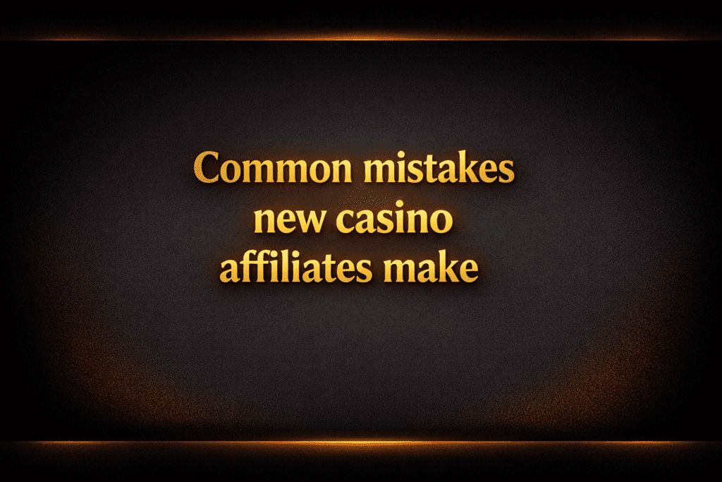 Common mistakes new casino affiliates make