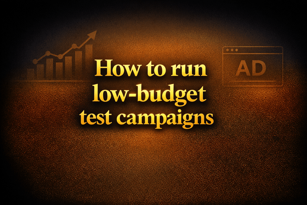 How to run low-budget test campaigns