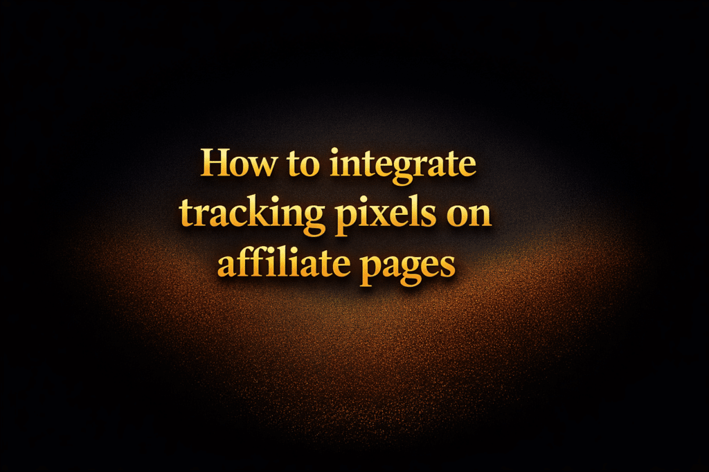 How to integrate tracking pixels on affiliate pages