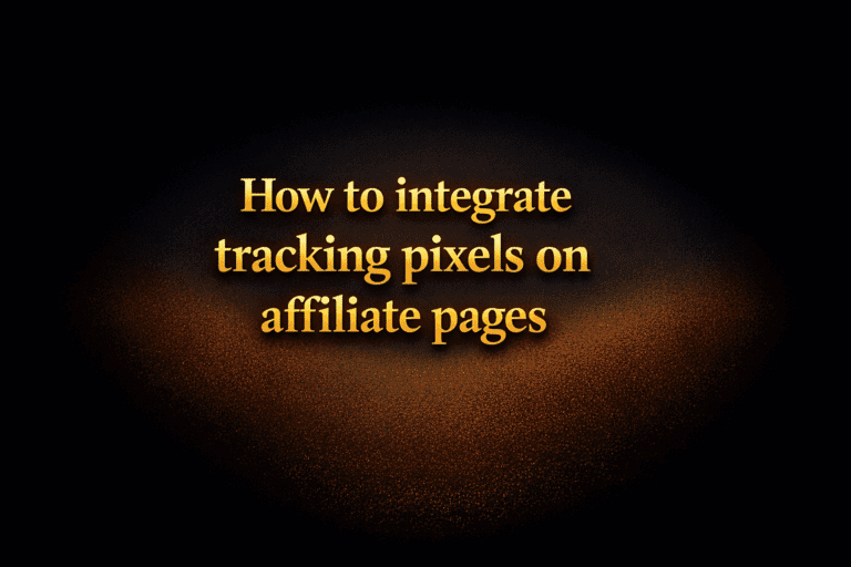 How to integrate tracking pixels on affiliate pages