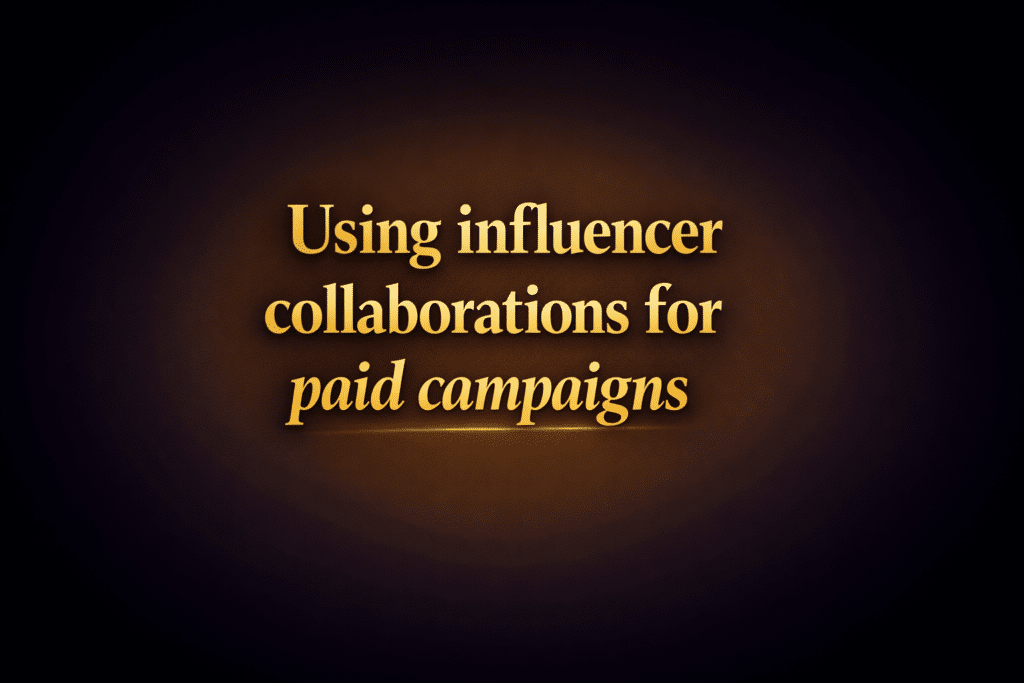 Using influencer collaborations for paid campaigns