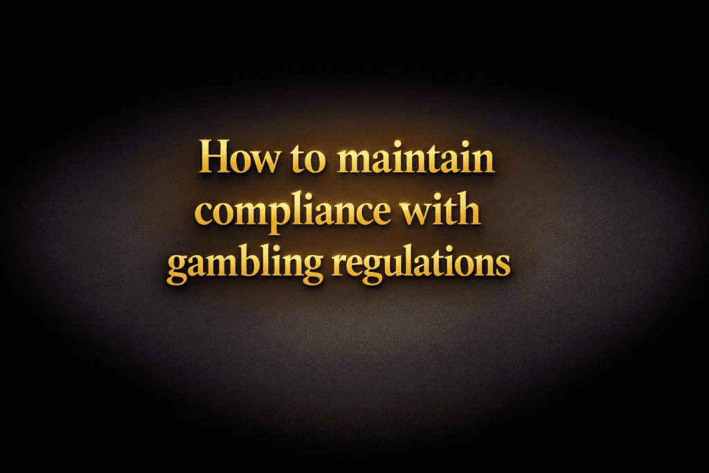 How to maintain compliance with gambling regulations