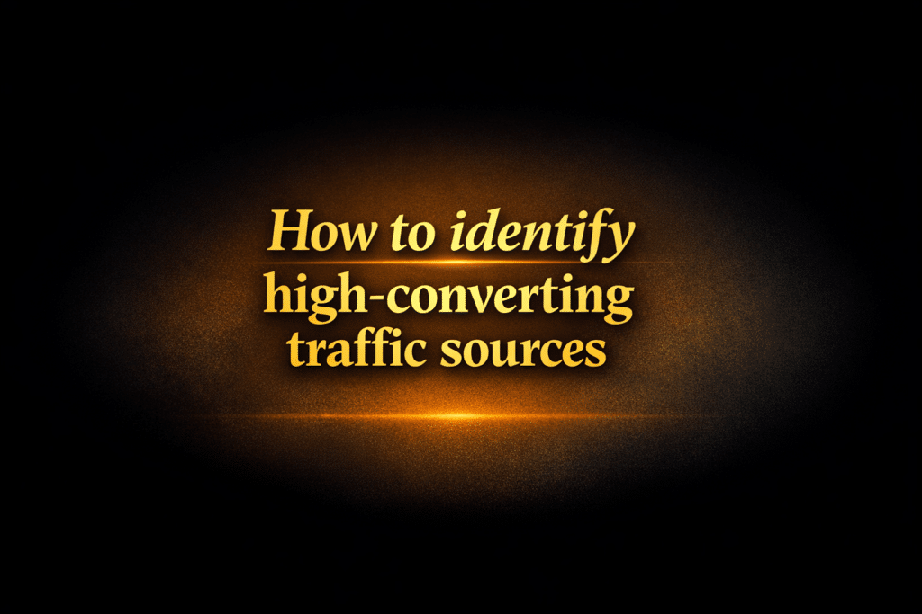 How to identify high-converting traffic sources