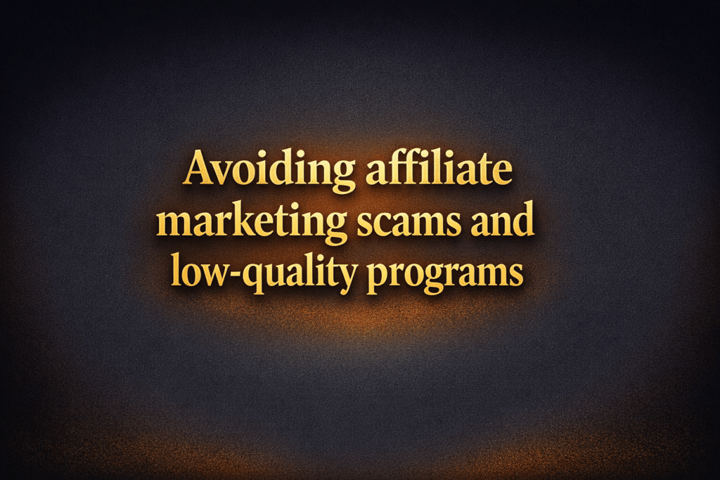 Avoiding affiliate marketing scams and low-quality programs