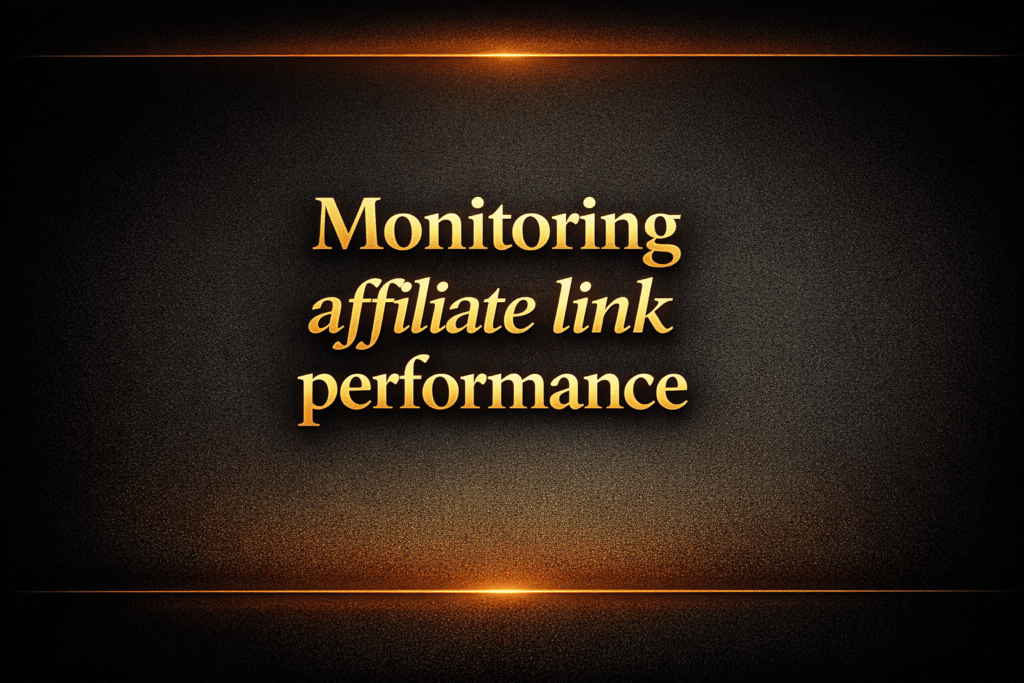 Monitoring affiliate link performance