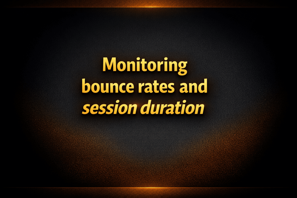 Monitoring bounce rates and session duration