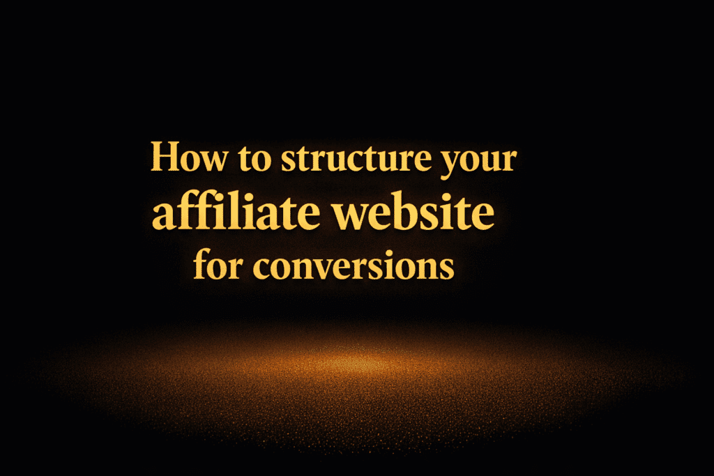 How to structure your affiliate website for conversions