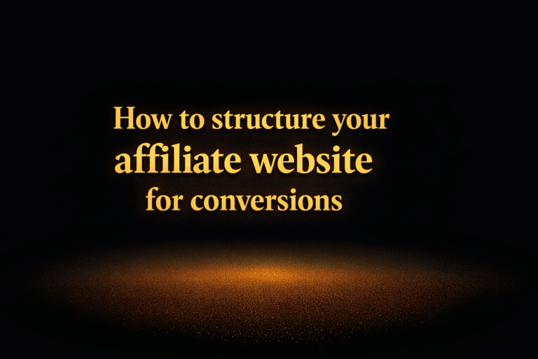How to structure your affiliate website for conversions