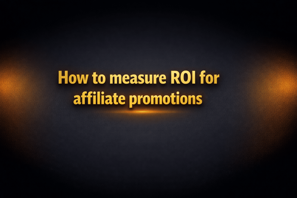 How to measure ROI for affiliate promotions