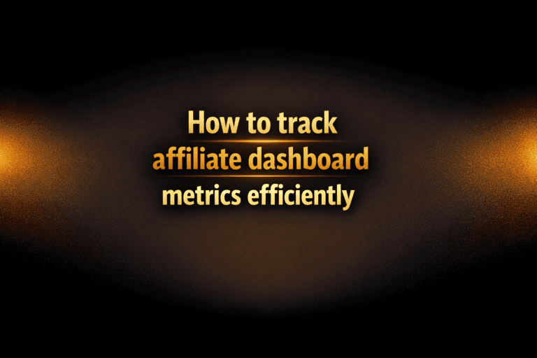 How to track affiliate dashboard metrics efficiently