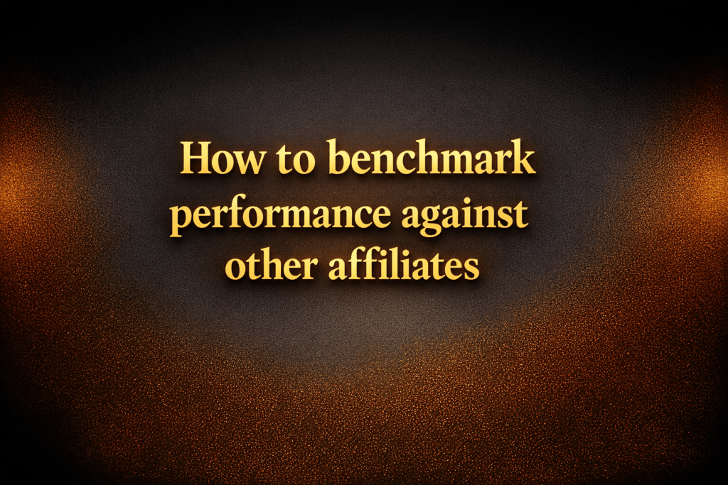 How to benchmark performance against other affiliates