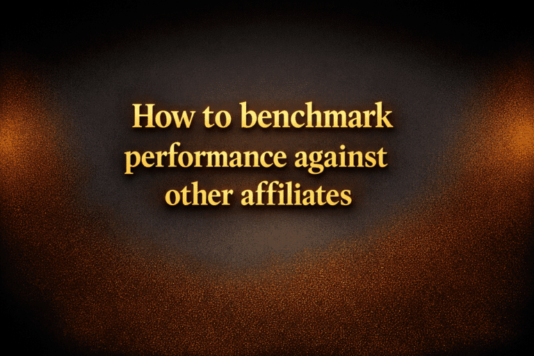 How to benchmark performance against other affiliates