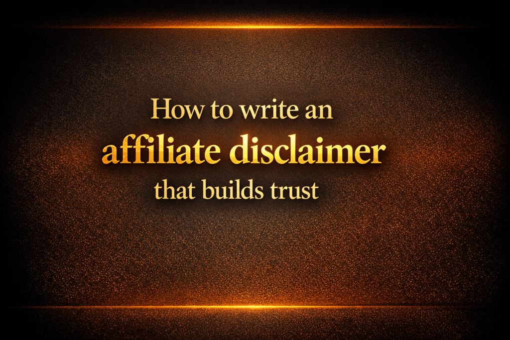How to write an affiliate disclaimer that builds trust