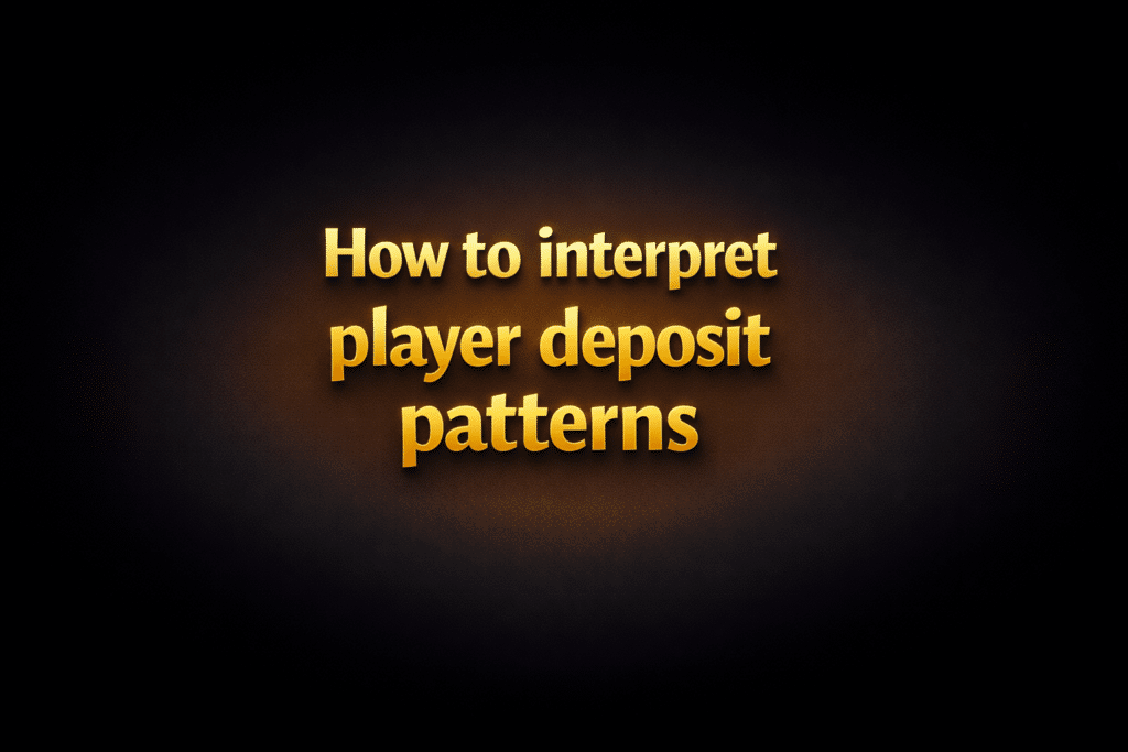 How to interpret player deposit patterns