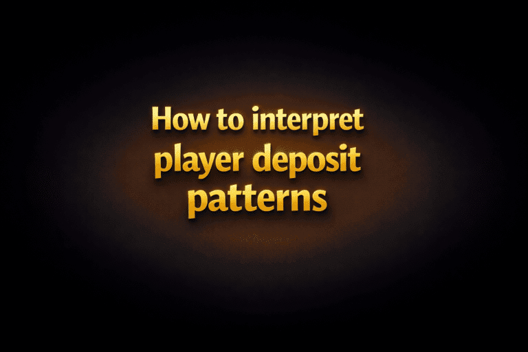 How to interpret player deposit patterns