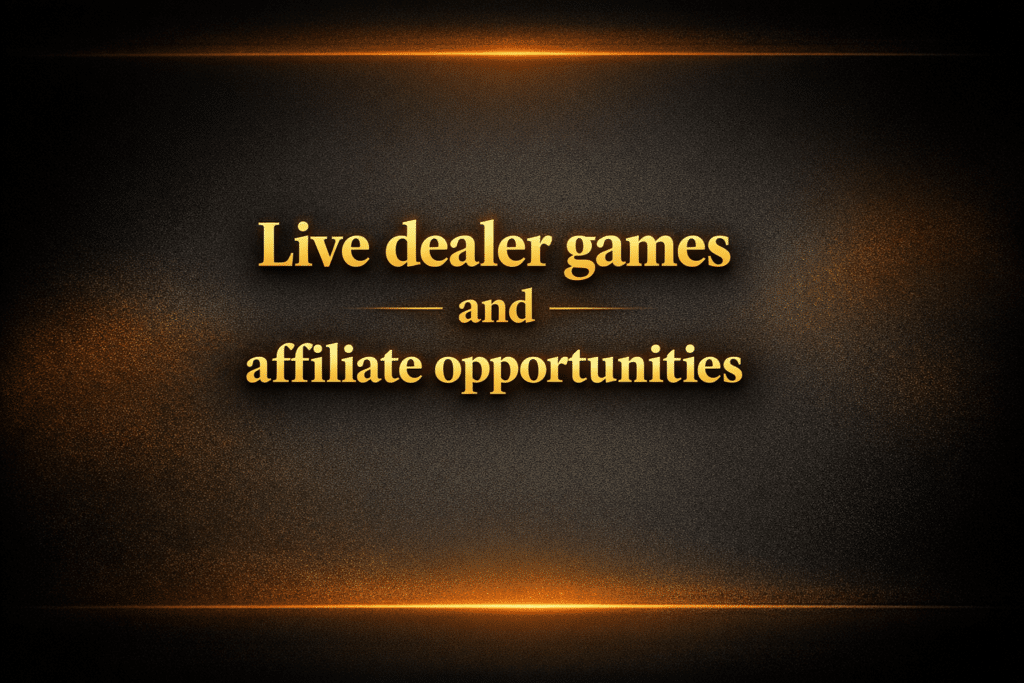 Live dealer games and affiliate opportunities