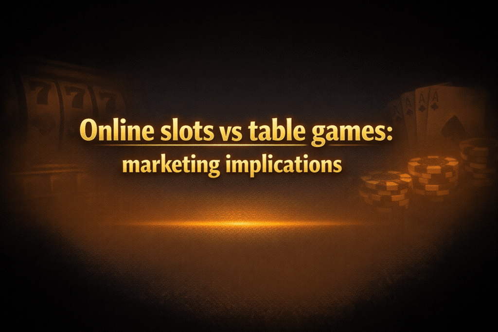 Online slots vs table games: marketing implications