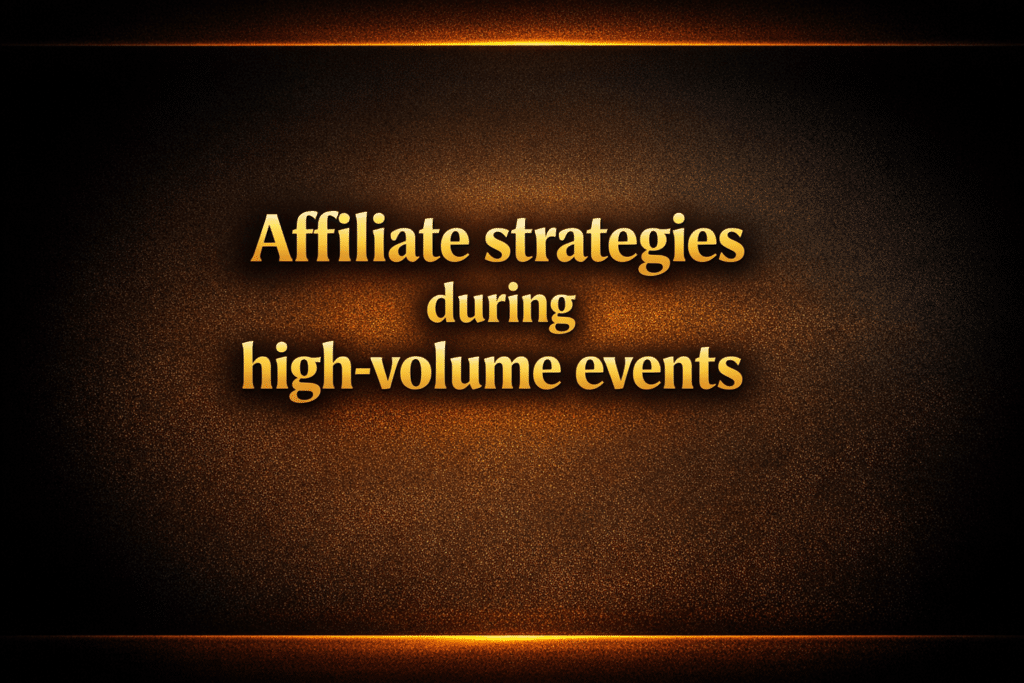 Affiliate strategies during high-volume events