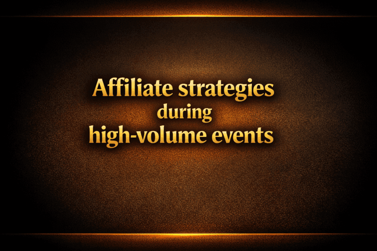 Affiliate strategies during high-volume events