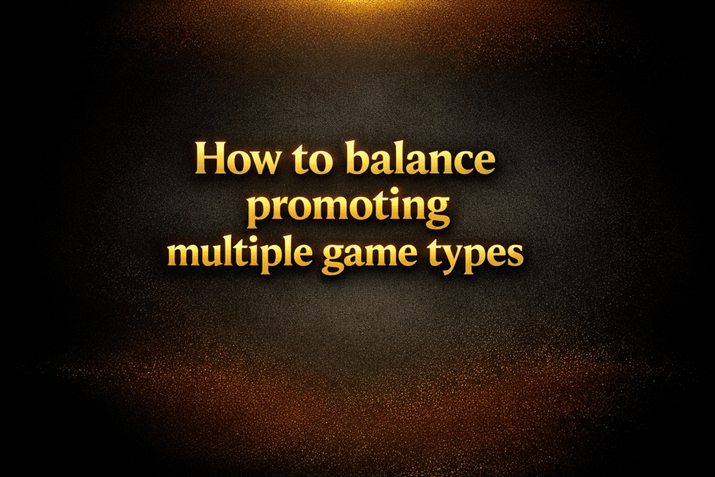 How to balance promoting multiple game types