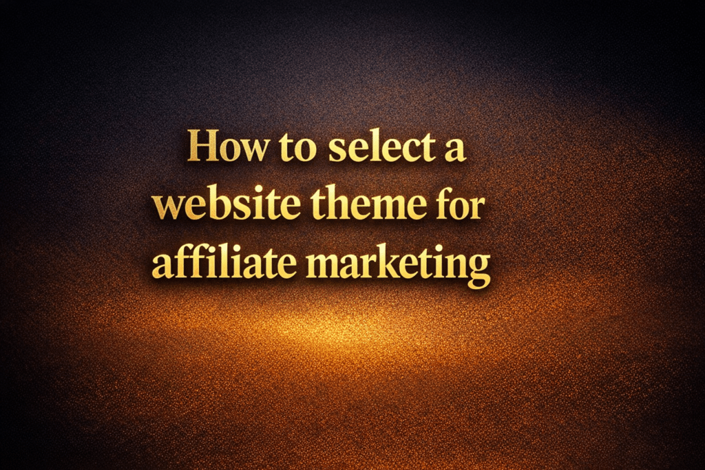 How to select a website theme for affiliate marketing