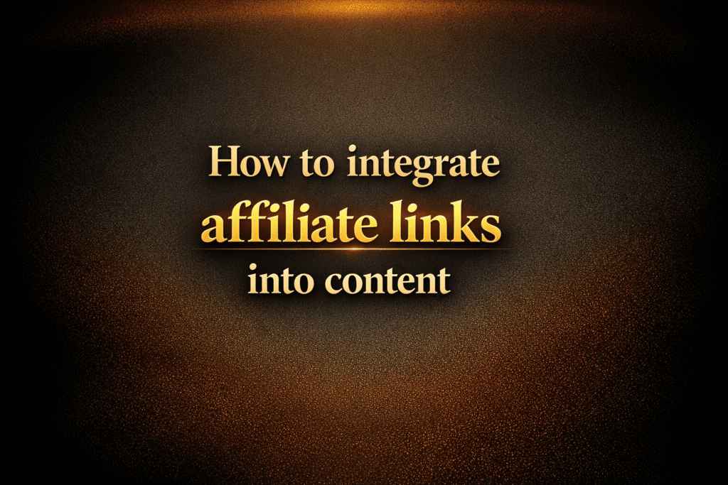 How to integrate affiliate links into content