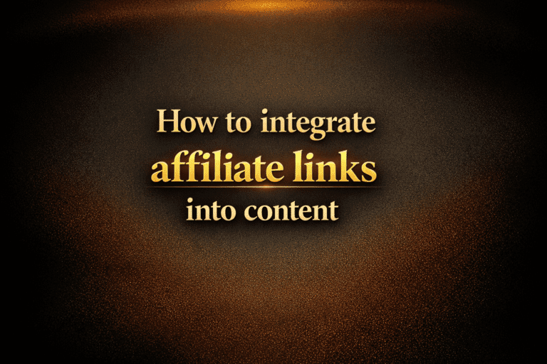 How to integrate affiliate links into content