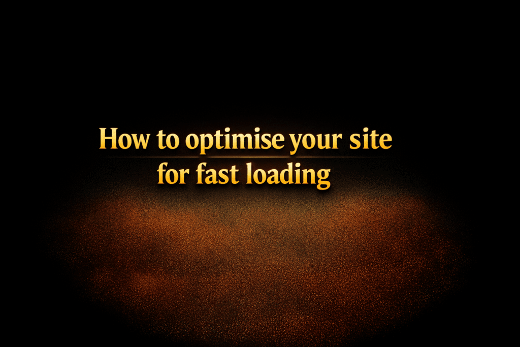 How to optimise your site for fast loading