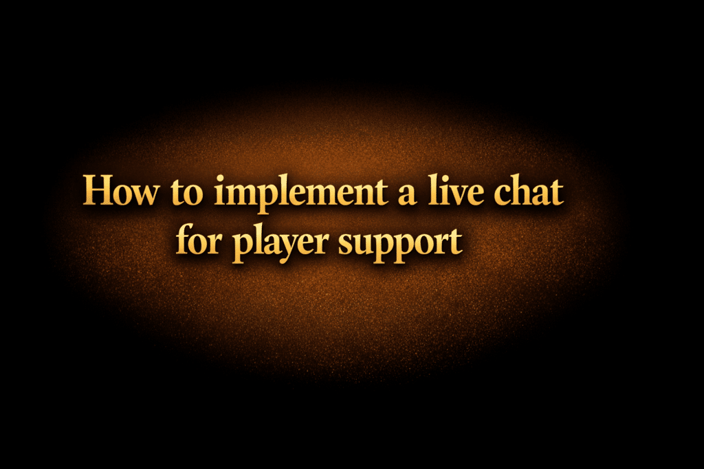 How to implement a live chat for player support