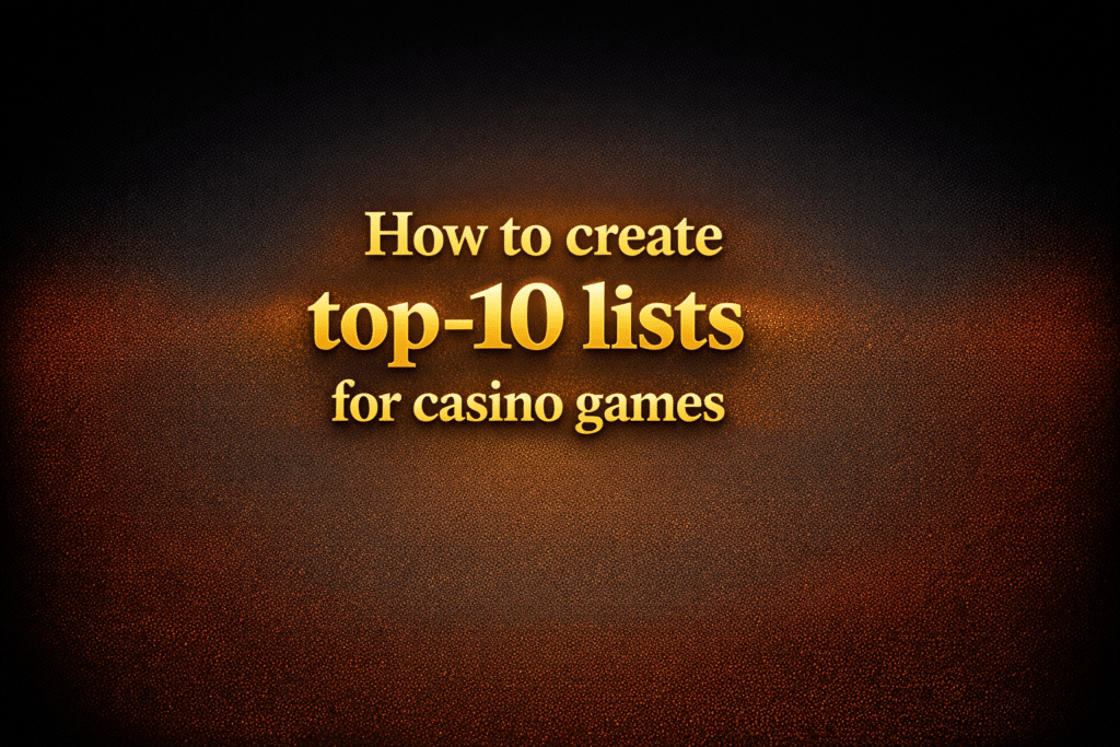 How to create top-10 lists for casino games