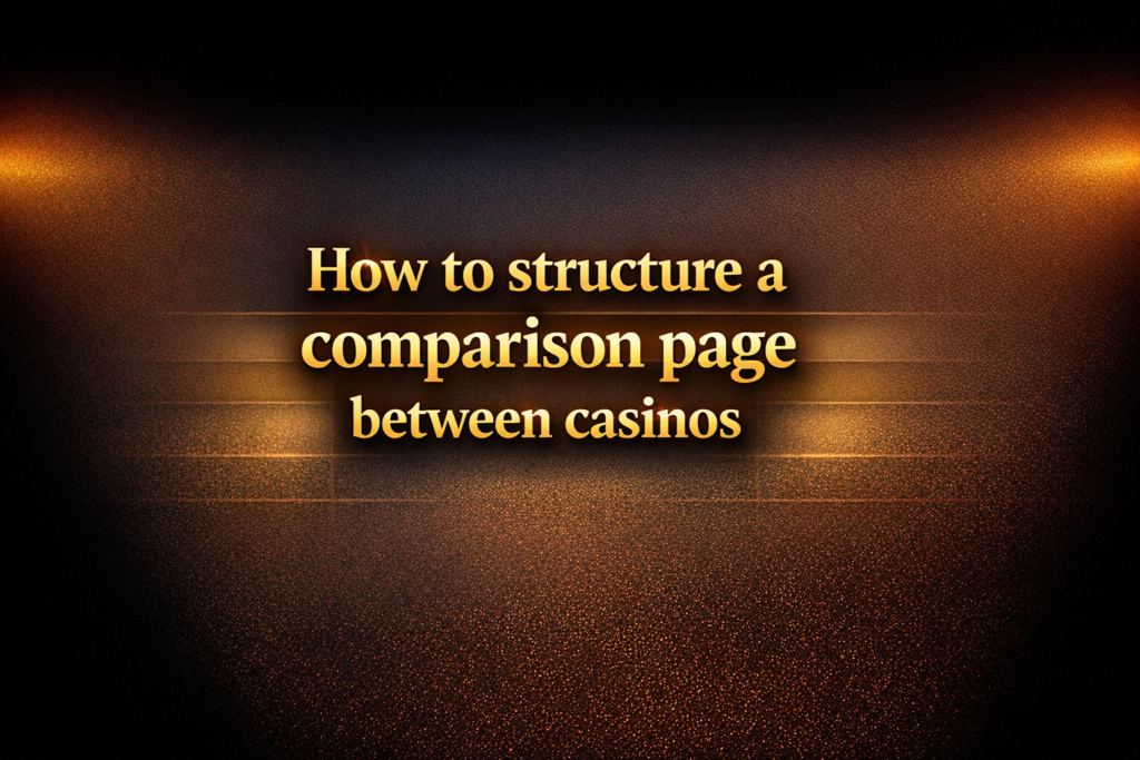 How to structure a comparison page between casinos