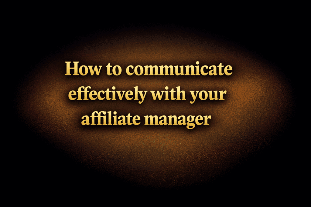 How to communicate effectively with your affiliate manager
