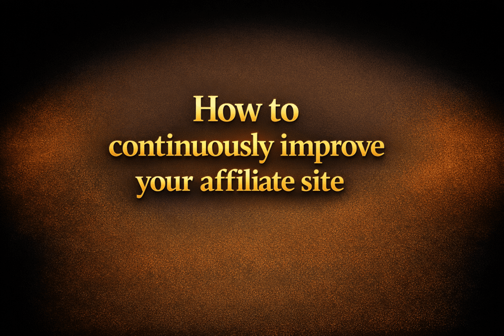 How to continuously improve your affiliate site