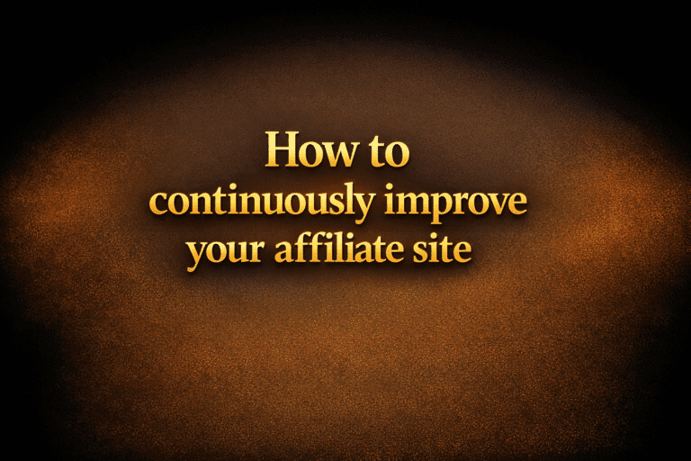 How to continuously improve your affiliate site