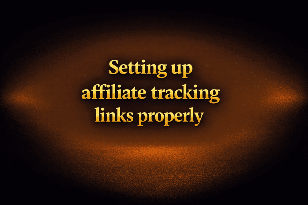 Setting up affiliate tracking links properly