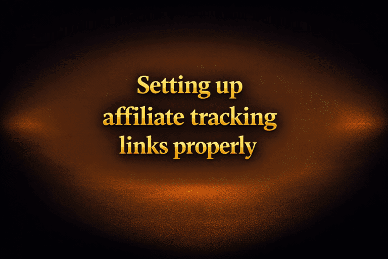 Setting up affiliate tracking links properly