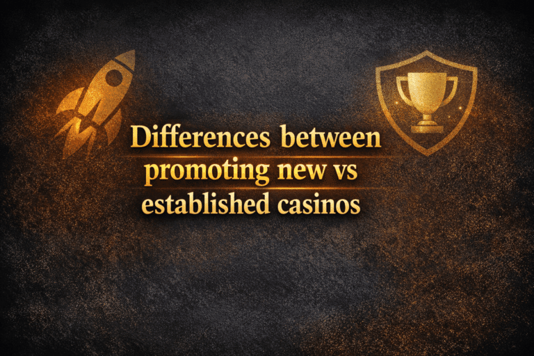 Differences between promoting new vs established casinos