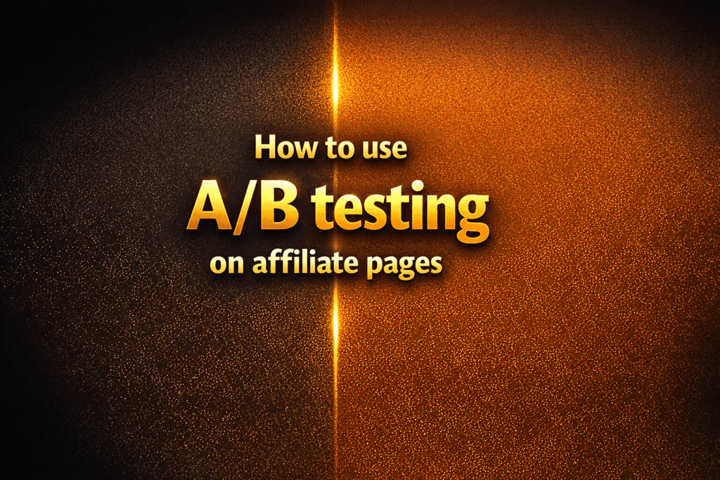 How to use A/B testing on affiliate pages