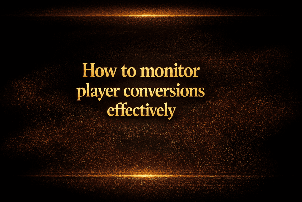 How to monitor player conversions effectively