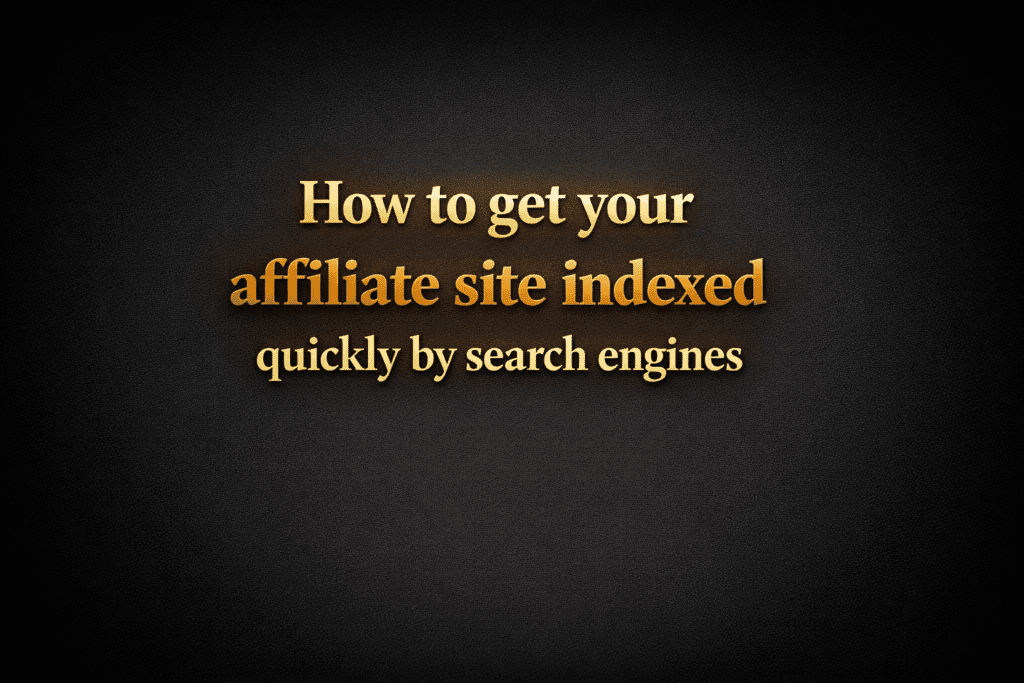 How to get your affiliate site indexed quickly by search engines