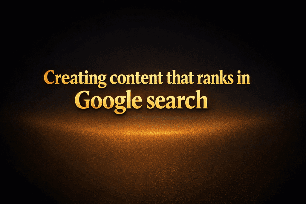 Creating content that ranks in Google search
