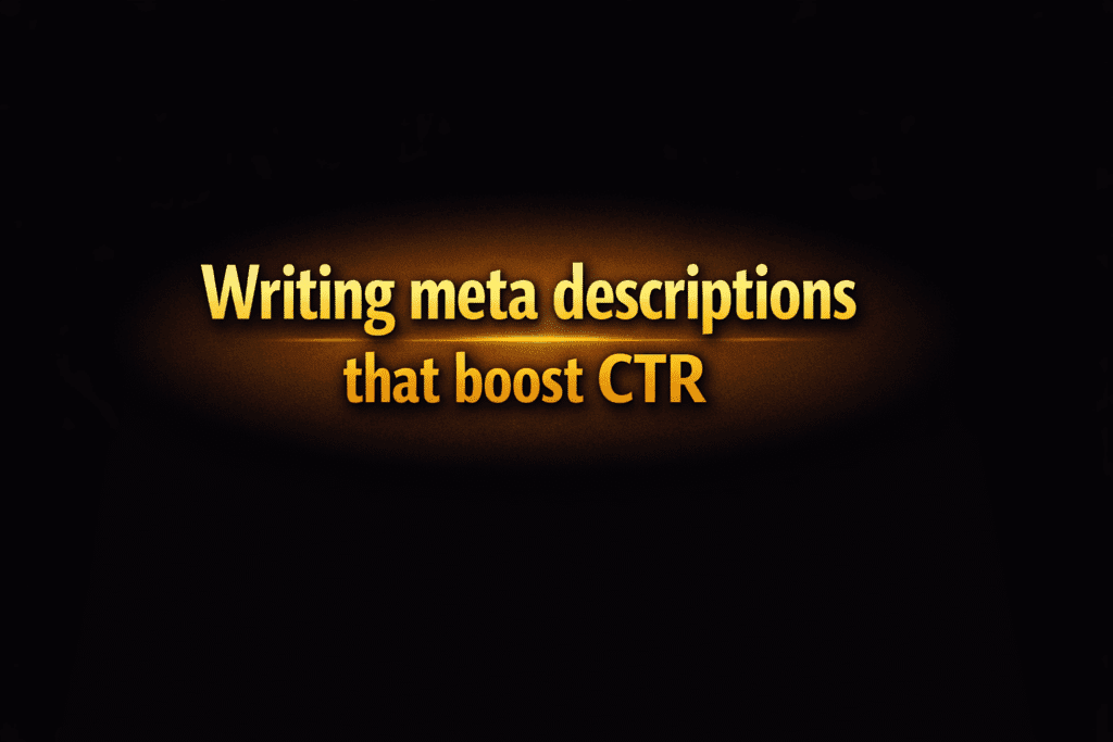 Writing meta descriptions that boost CTR