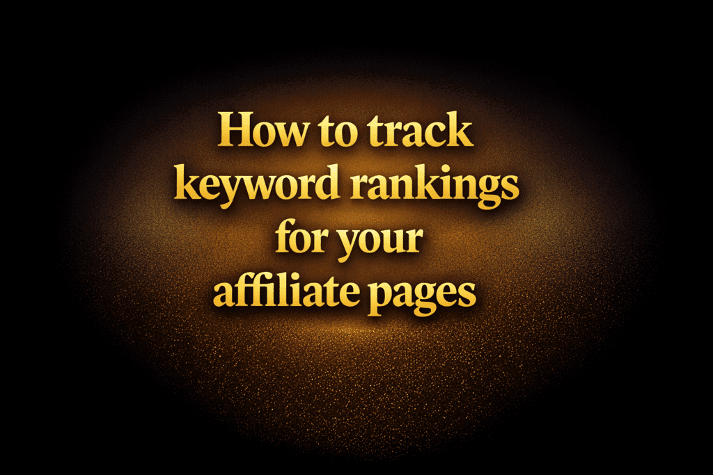 How to track keyword rankings for your affiliate pages