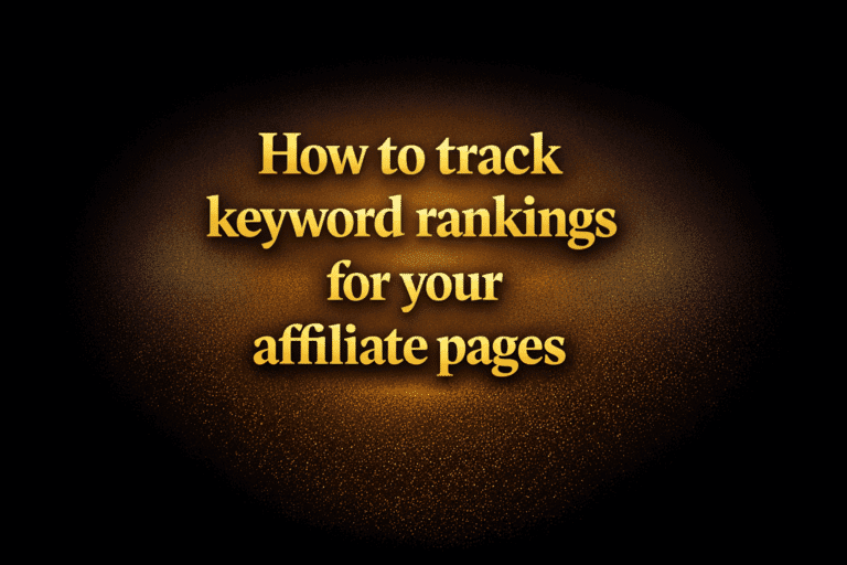 How to track keyword rankings for your affiliate pages