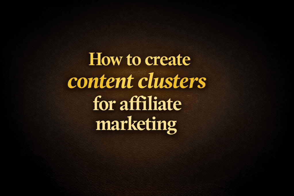 How to create content clusters for affiliate marketing