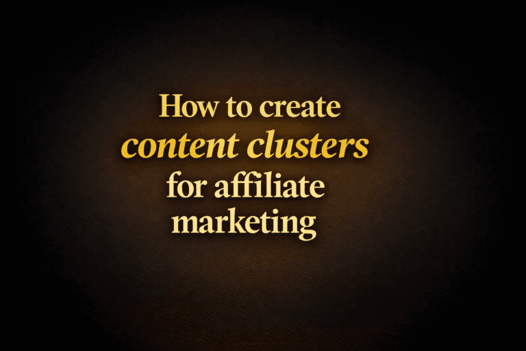 How to create content clusters for affiliate marketing