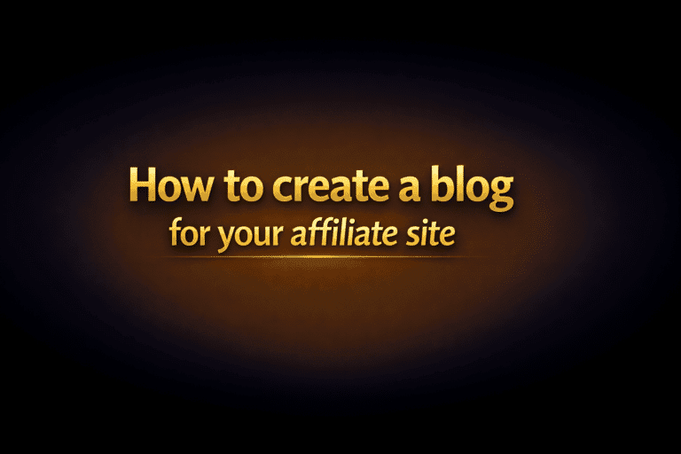 How to create a blog for your affiliate site