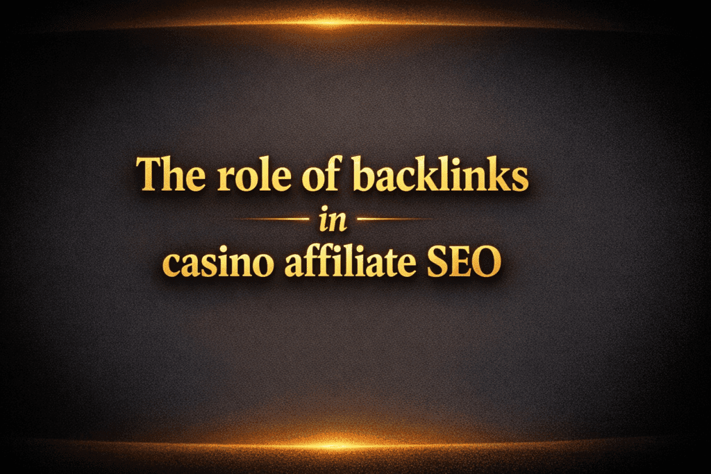 The role of backlinks in casino affiliate SEO