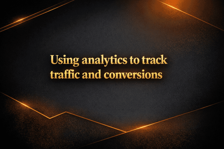 Using analytics to track traffic and conversions